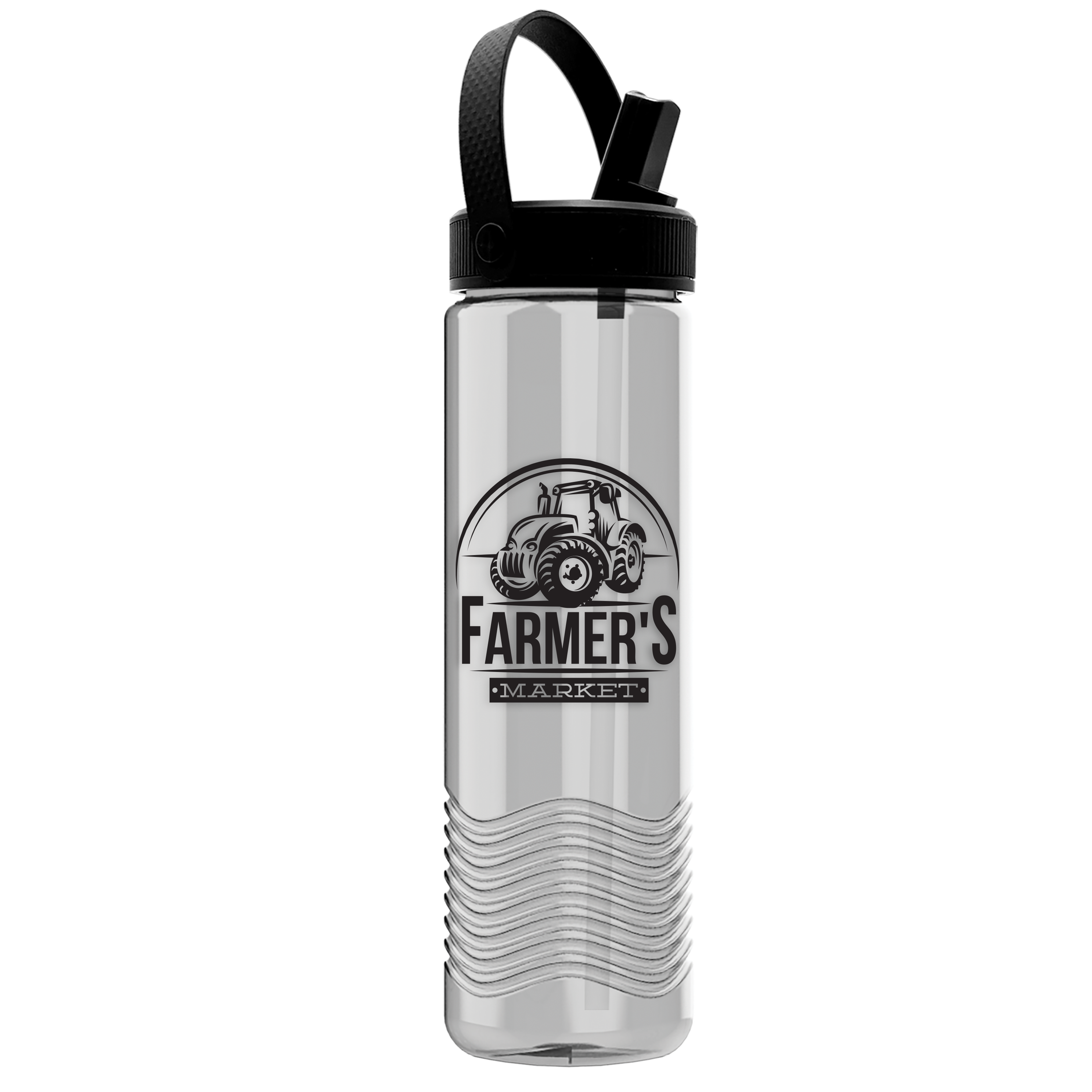 Wave Tritan® Bottle with Flip-Straw, Swivel-Handle Lid - 24 oz.